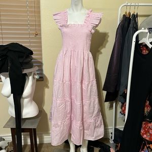 HILL HOUSE super sweet pink/white dress w/pockets L 🩷